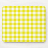Lemon Yellow Mousepad, Karo Gingham Pattern Mousepad (Vorne)