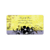 Lemon Yellow Musical & Lilac Floral Rücksendeadres Adressaufkleber (Vorne)