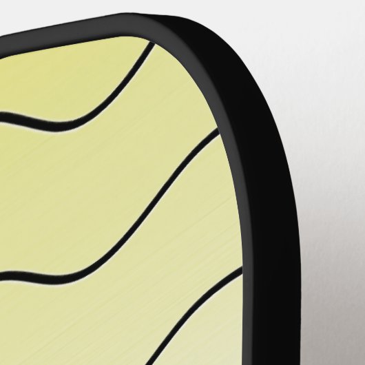 Lemon Yellow Name Initial Black Calligraphy Text Pickleball Schläger (Linke Seite)