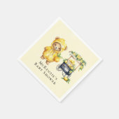 Lemon Yellow Niedlich Teddy Bear Baby Dusche Serviette (Ecke)