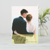 Lemon Yellow Opaque | Hochzeitstag Dankeschön Kart Dankeskarte (Stehend Vorderseite)