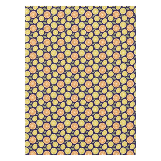 Lemon yellow orange  Pattern blue Tischdecke (Vorderseite)