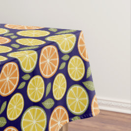 Lemon yellow orange  Pattern blue Tischdecke
