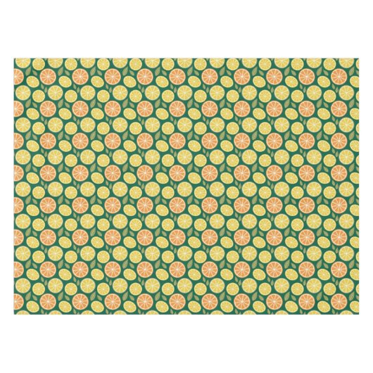 Lemon yellow orange  Pattern green Tischdecke (Vorderseite (Horizontal))