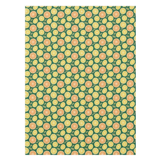 Lemon yellow orange  Pattern green Tischdecke (Vorderseite)
