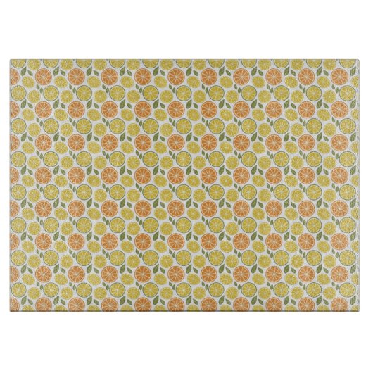 Lemon yellow orange  Pattern  Schneidebrett (Vorderseite)