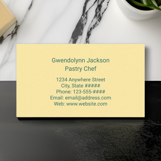 Lemon Yellow Pastry Koch Baker oder Cook Professio Visitenkarte