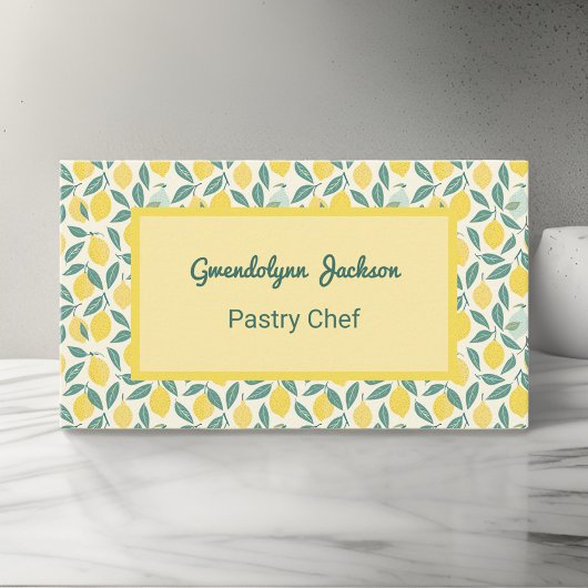 Lemon Yellow Pastry Koch Baker oder Cook Professio Visitenkarte