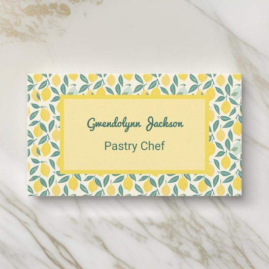 Lemon Yellow Pastry Koch Baker oder Cook Professio Visitenkarte