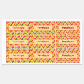 Lemon yellow pattern Labels with name Etiketten (Blatt)