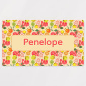 Lemon yellow pattern Labels with name Etiketten (Design 1)