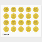 Lemon Yellow Personalisierter Name und Anschrift Runder Aufkleber (Blatt)