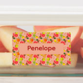 Lemon yellow pink pattern Labels with name Etiketten (Befestigt)