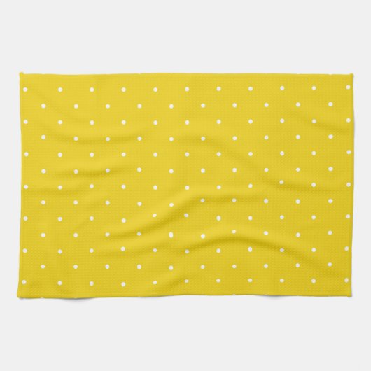 Lemon Yellow Polka Dot Kitchen Handtücher (Horizontal)