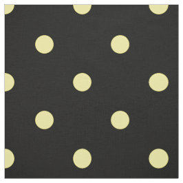 Lemon Yellow Polka Punkte auf schwarz Stoff