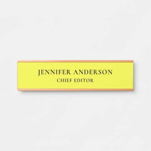 Lemon Yellow Professional Modern Plain Minimalist Türschild (Vorderseite )