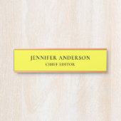Lemon Yellow Professional Modern Plain Minimalist Türschild (Vorderseite )