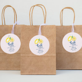 Lemon Yellow Retro Moderne Babydusche Danke Geschenkanhänger