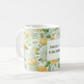 Lemon Yellow Rose Wallpaper Print Kaffeetasse (Vorderseite Links)