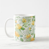 Lemon Yellow Rose Wallpaper Print Kaffeetasse (Links)