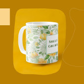 Lemon Yellow Rose Wallpaper Print Kaffeetasse