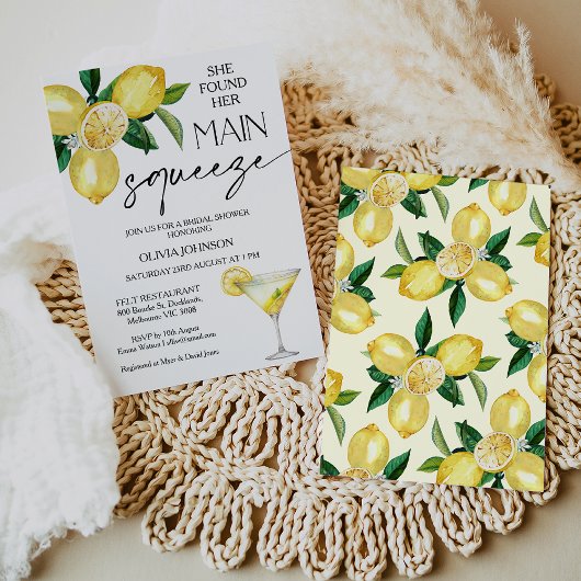 Lemon Yellow She fand das Brautparty zum Hauptpres Einladung