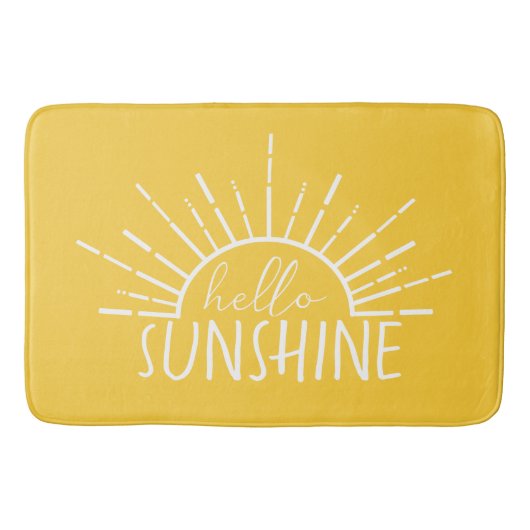 Lemon Yellow Simple Modern Hello Sunshine Badematte (Vorderseite)