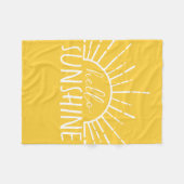 Lemon Yellow Simple Modern Hello Sunshine Fleecedecke (Vorderseite (Horizontal))