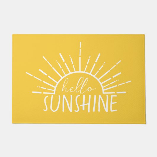 Lemon Yellow Simple Modern Hello Sunshine Fußmatte (Vorderseite)