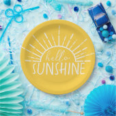Lemon Yellow Simple Modern Hello Sunshine Pappteller (Party)