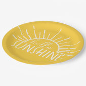 Lemon Yellow Simple Modern Hello Sunshine Pappteller (Schrägansicht)