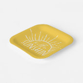Lemon Yellow Simple Modern Hello Sunshine Pappteller (Gewinkelt)