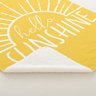 Lemon Yellow Simple Modern Hello Sunshine Sherpadecke