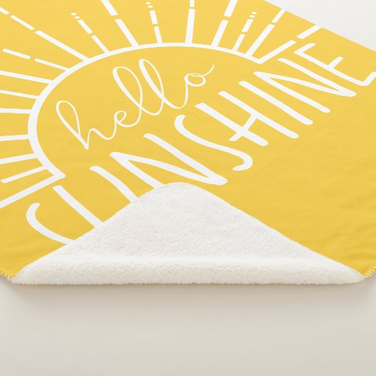 Lemon Yellow Simple Modern Hello Sunshine Sherpadecke (3/4)