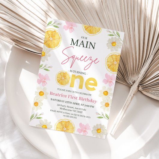 Lemon Yellow Slices Unser Hauptpresse 1. Geburtsta Einladung