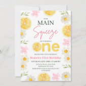 Lemon Yellow Slices Unser Hauptpresse 1. Geburtsta Einladung (Vorderseite)