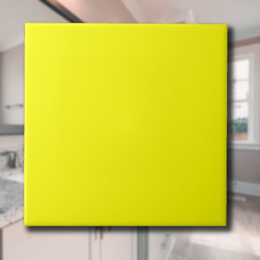 Lemon Yellow Solid Color | Klassisches Elegant Fliese