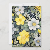 Lemon Yellow, Stormy Gray und Light Gray Wedding Einladung (Rückseite)