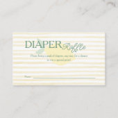 Lemon Yellow Striped Diaper Raffle Entry Begleitkarte (Vorderseite)