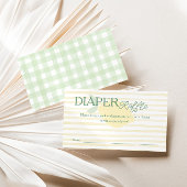 Lemon Yellow Striped Diaper Raffle Entry Begleitkarte