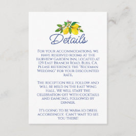 Lemon Yellow Summer Elegante Hochzeiten Details Begleitkarte