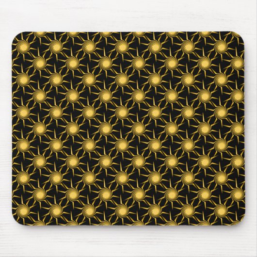 Lemon Yellow Swirling Suns Mousepad (Vorne)