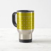 Lemon Yellow Travel Mug mit weißen Polka Docks Reisebecher (Vorderseite Links)