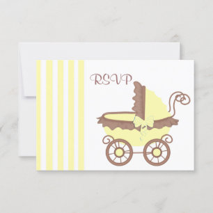 LEMON YELLOW VINTAG BABY SHOWER UAWG RSVP KARTE