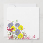 Lemon Yellow Violet Deep Pink Wild Blume Hochzeit Einladung (Rückseite)