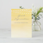 Lemon Yellow Wasserfarbe String Lights Begleitkarte (Stehend Vorderseite)