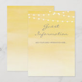 Lemon Yellow Wasserfarbe String Lights Begleitkarte (Vorne/Hinten)