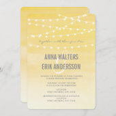 Lemon Yellow Wasserfarbe String Lights Einladung (Vorne/Hinten)