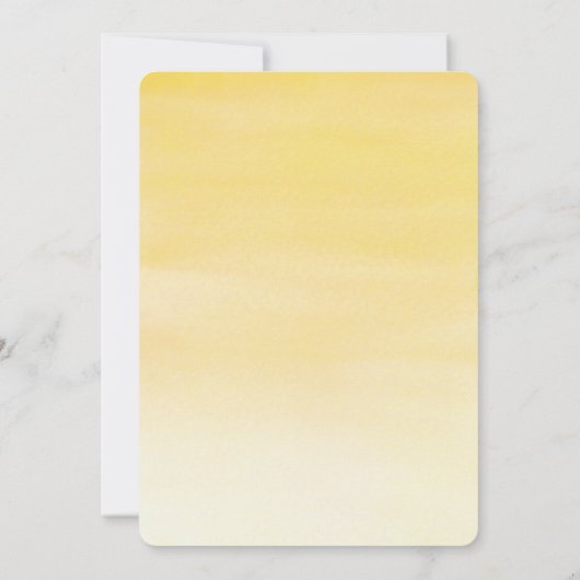 Lemon Yellow Wasserfarbe String Lights Einladung (Rückseite)