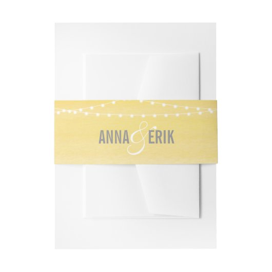 Lemon Yellow Wasserfarbe String Lights Einladungsbanderole (Vorderseite Beispiel)